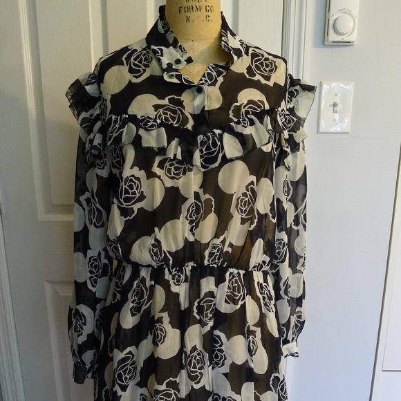 {Topshop} Unique Crawford Floralprint Dress - Sz 8 - Picture 6 of 10